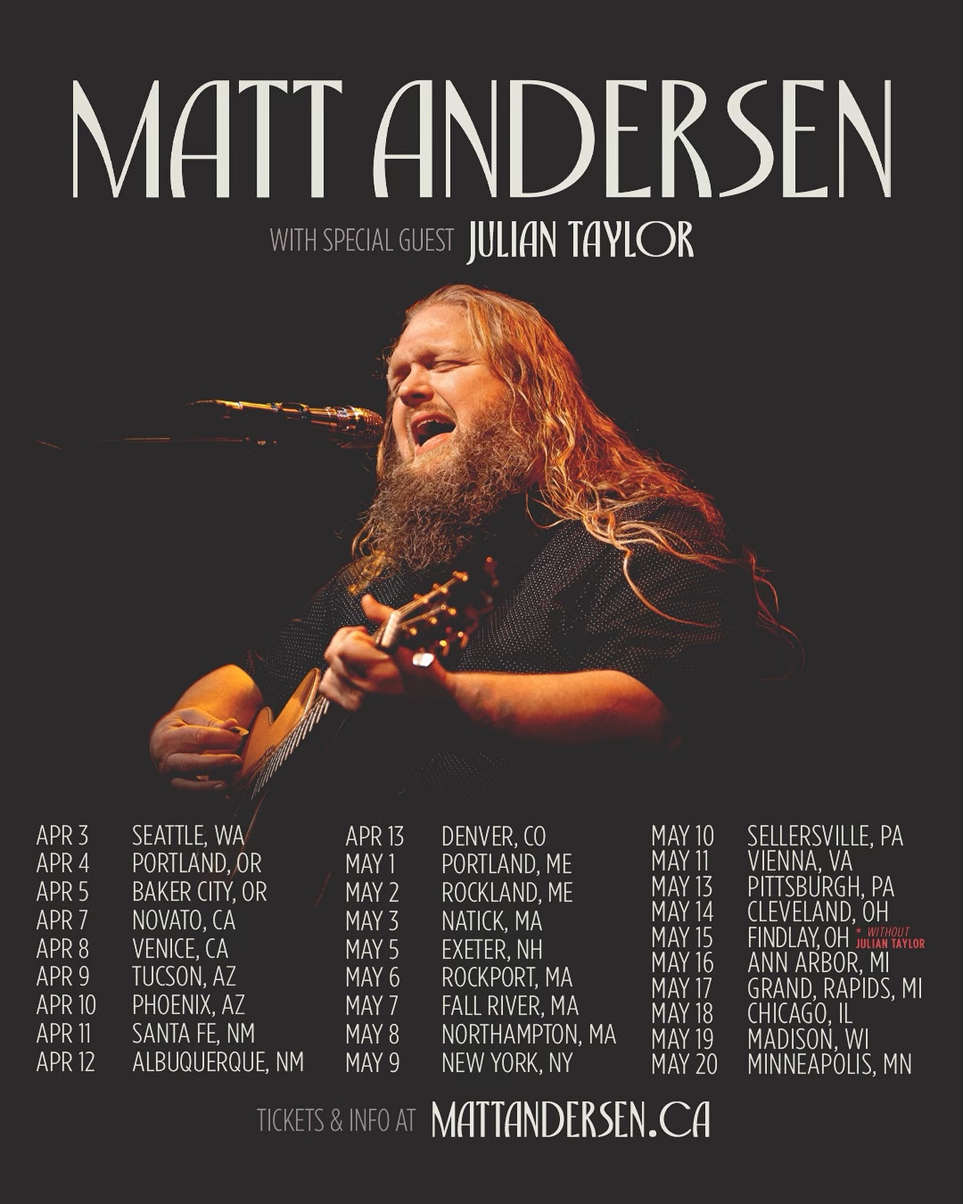 Matt Andersen Tour Poster 2025